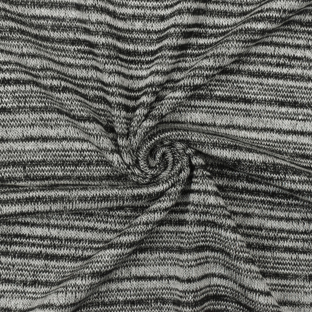 1 Yard Old White & Black Stripe Stretch Jersey Knit Fabric, 57 Inches Wide