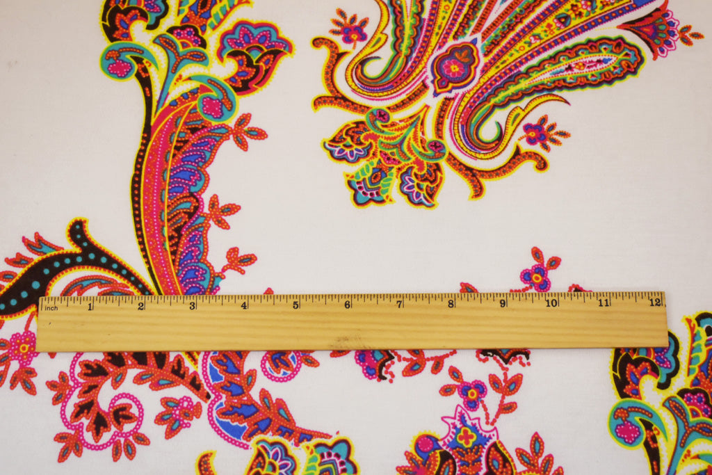 1 Yard Soft Pink & White Baroque Print Jersey Knit Lightweight, Stretchy, and Perfect for Stylish Looks, 57 Inches Wide