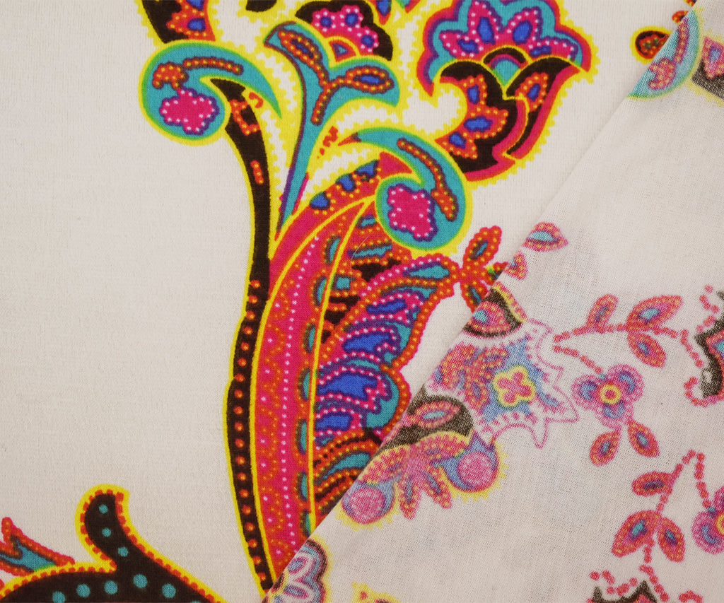 1 Yard Soft Pink & White Baroque Print Jersey Knit Lightweight, Stretchy, and Perfect for Stylish Looks, 57 Inches Wide