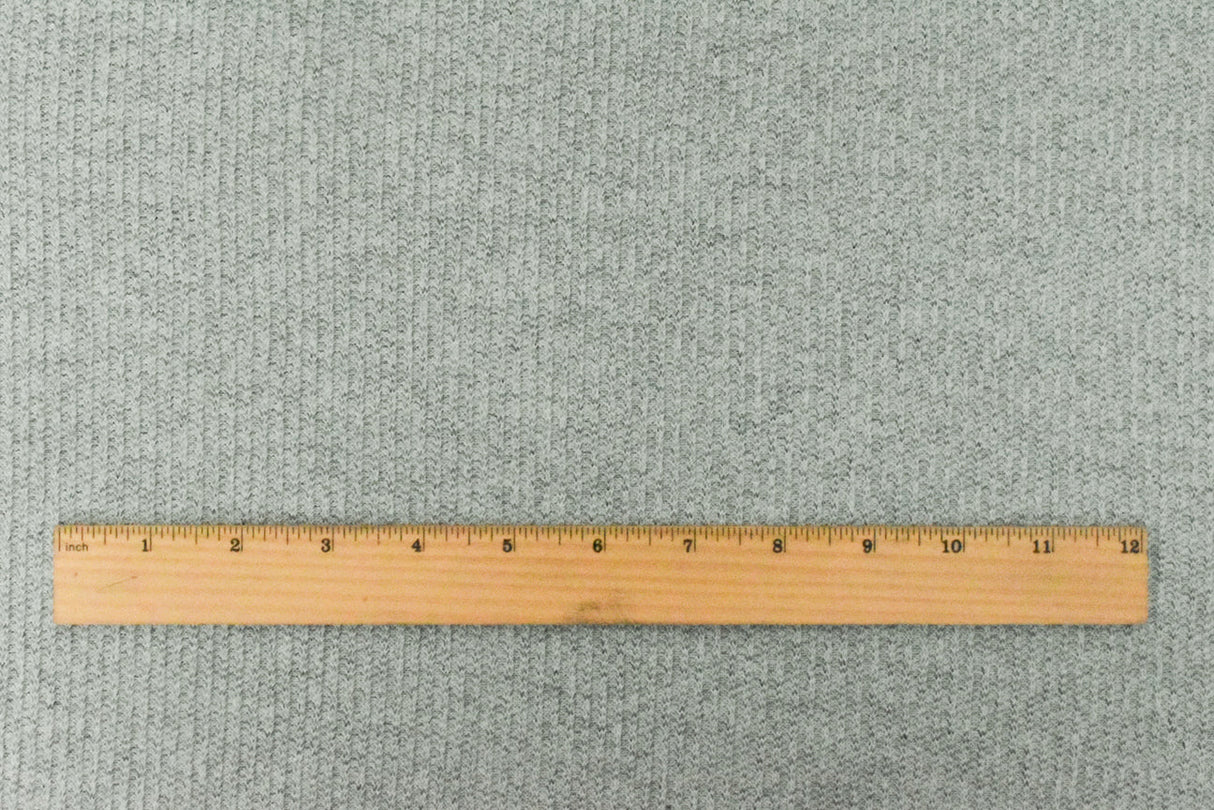 1 Yard Black & Light Icy Gray Rib Knit Textured Stretch Fabric for Dresses & Activewear, 57" Width