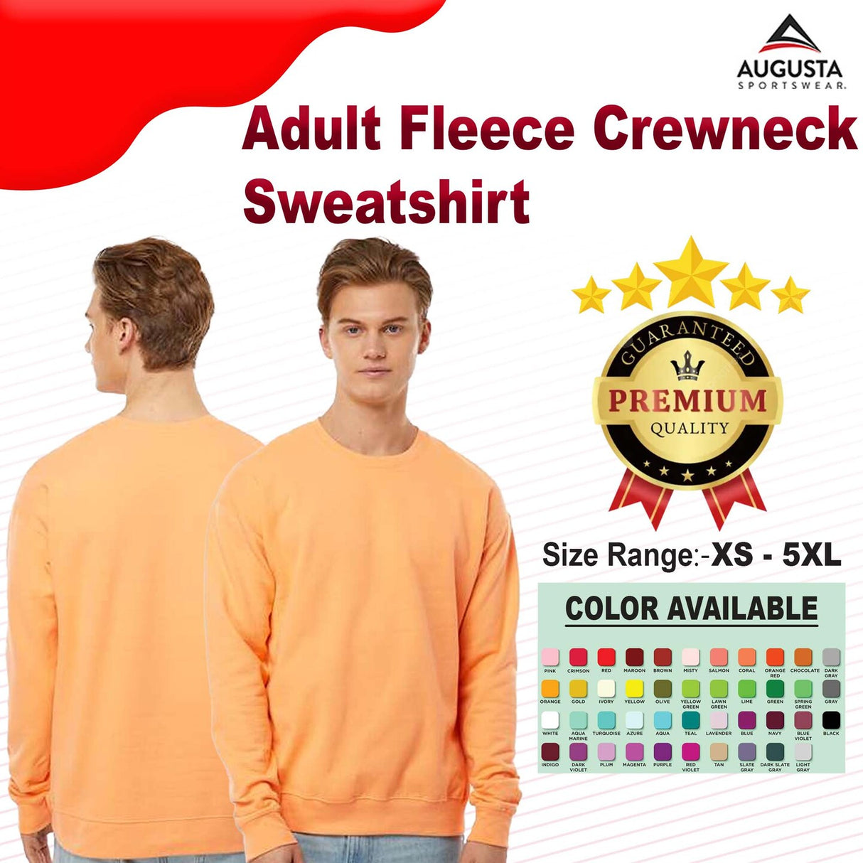Augusta Sportswear® Adult Fleece Crewneck Sweatshirt
