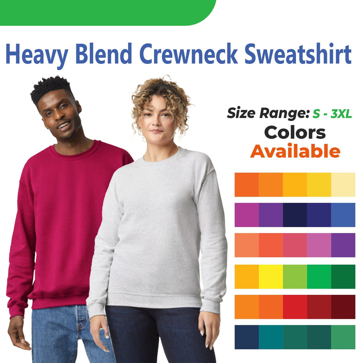 Heavy Blend Crewneck Long Sleeve Sweatshirt | RADYAN®