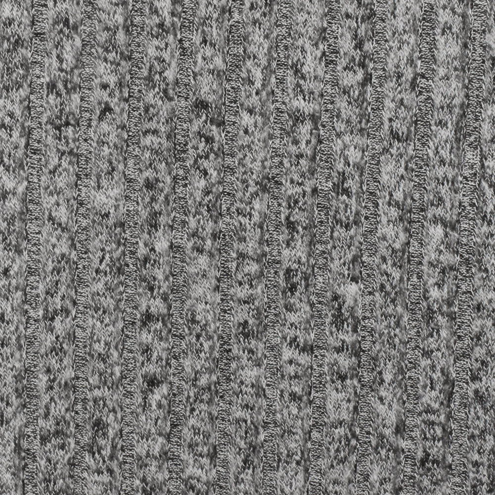 1 Yard Winter Black & White Brushed Rib Knit Soft Rayon Stretch Fabric, 65" Wide