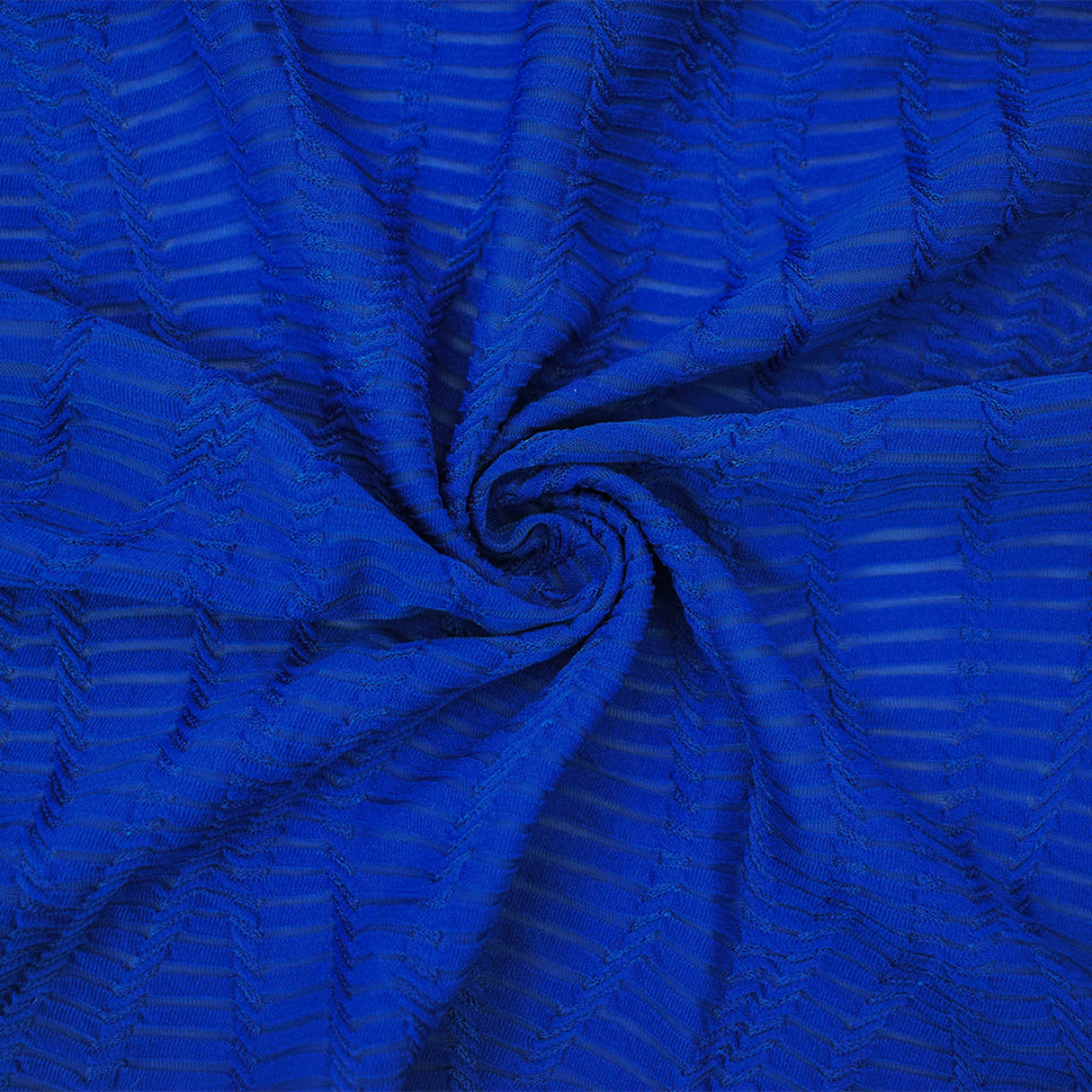 1 Yard Blue Poly Stretch Spandex Semi Sheer Abstract Stripe Knit Fabric For Apparel Crafts 59 Inches Width