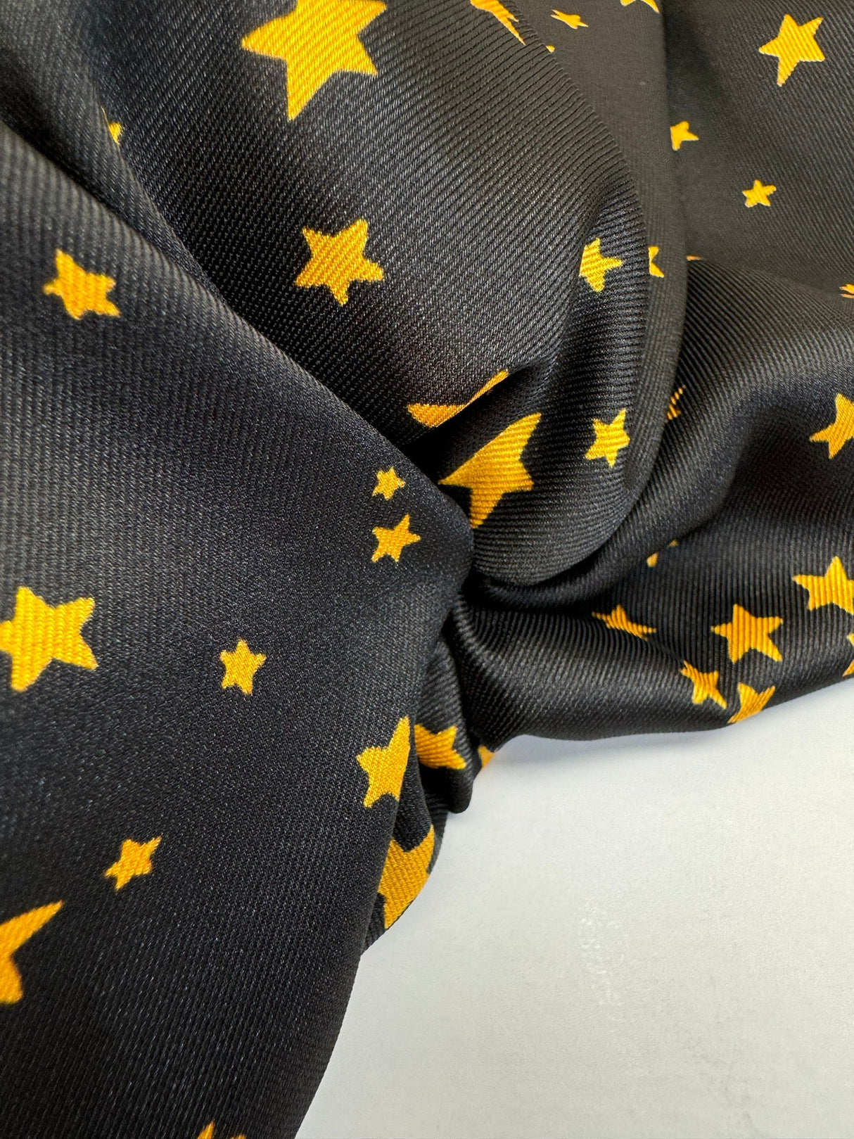Polyester Printed Black Yellow Fabric