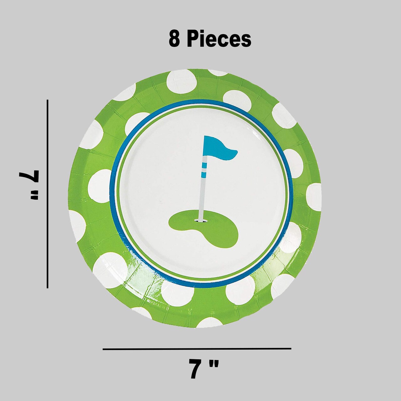 8 Ct. Golf Par-Tee Paper Dessert Plates 7" Golf Party Plates