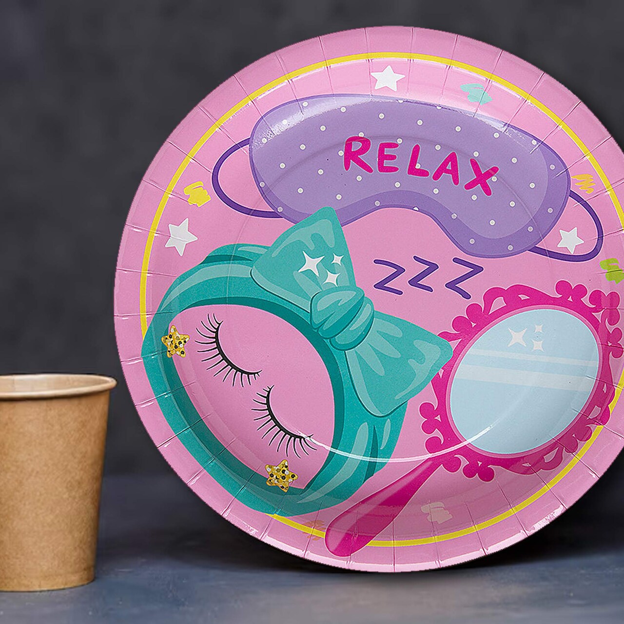 8 Ct. Spa Party Dessert Plates Pink 7" Round Paper Plates