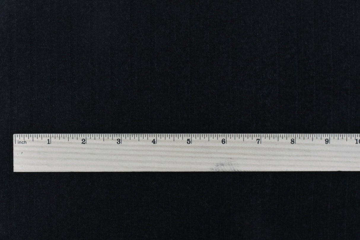 1 Yard Black Stripe Stretch Brushed 7 by 4 Rib Knit Fabric 65 Inches Wide