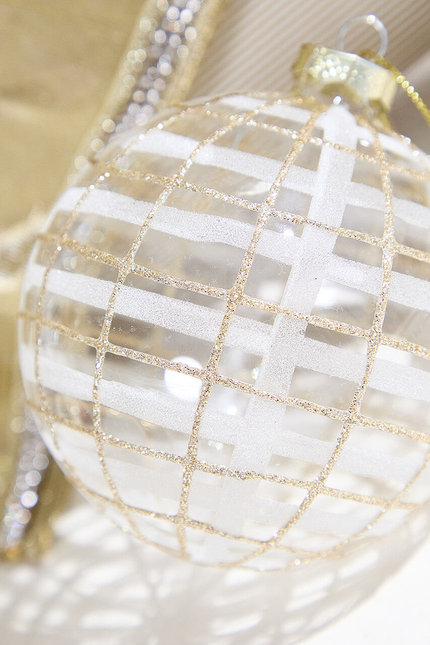 4" Clear Glass Ball Ornament