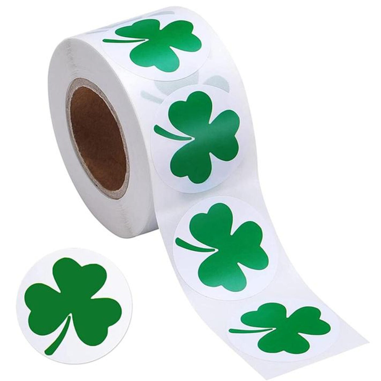 Festive Shamrock Sticker Roll for St. Patrick's Day Crafts 100 Pc