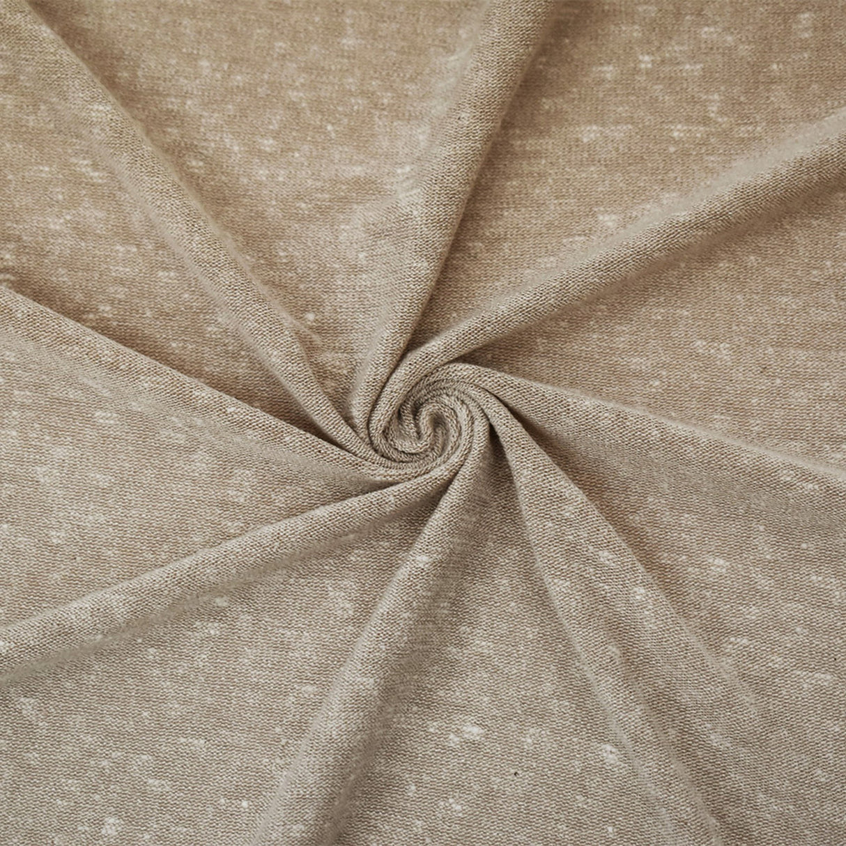 1 Yard Light Brown White Cotton Poly Slub Semi Sheer Tissue Jersey Knit Fabric For Apparel Crafts 56 Inches Width