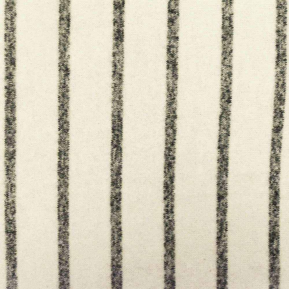 1 Yard Could Ivory & Gray Stripe Stretch Brushed Jersey Knit Fabric for Activewear, 54 Inches Wide
