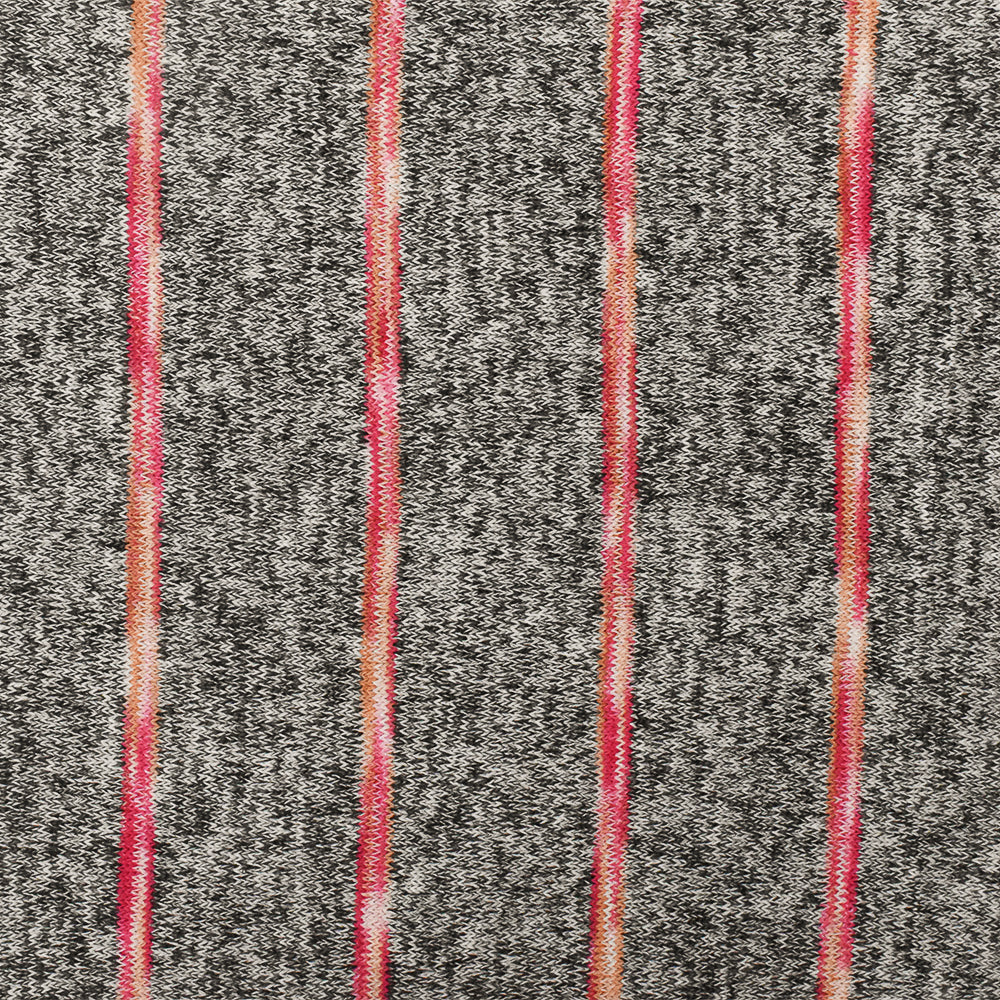 1 Yard Hot Pink, Black & Multi Stripe Jersey Knit Textured Stretch Fabric for Apparel, 56" Wide