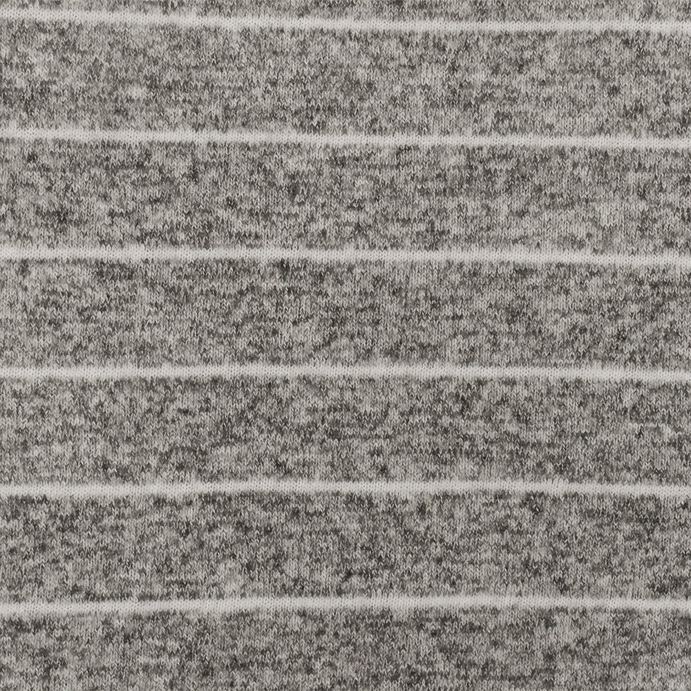 1 Yard of Soft White & Black Stripe Knit Brushed Texture, Soft Hand Lightweight Apparel Fabric, 60" Width
