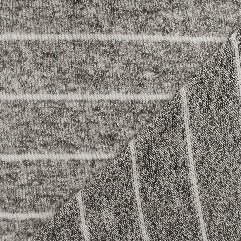 1 Yard of Soft White & Black Stripe Knit Brushed Texture, Soft Hand Lightweight Apparel Fabric, 60" Width