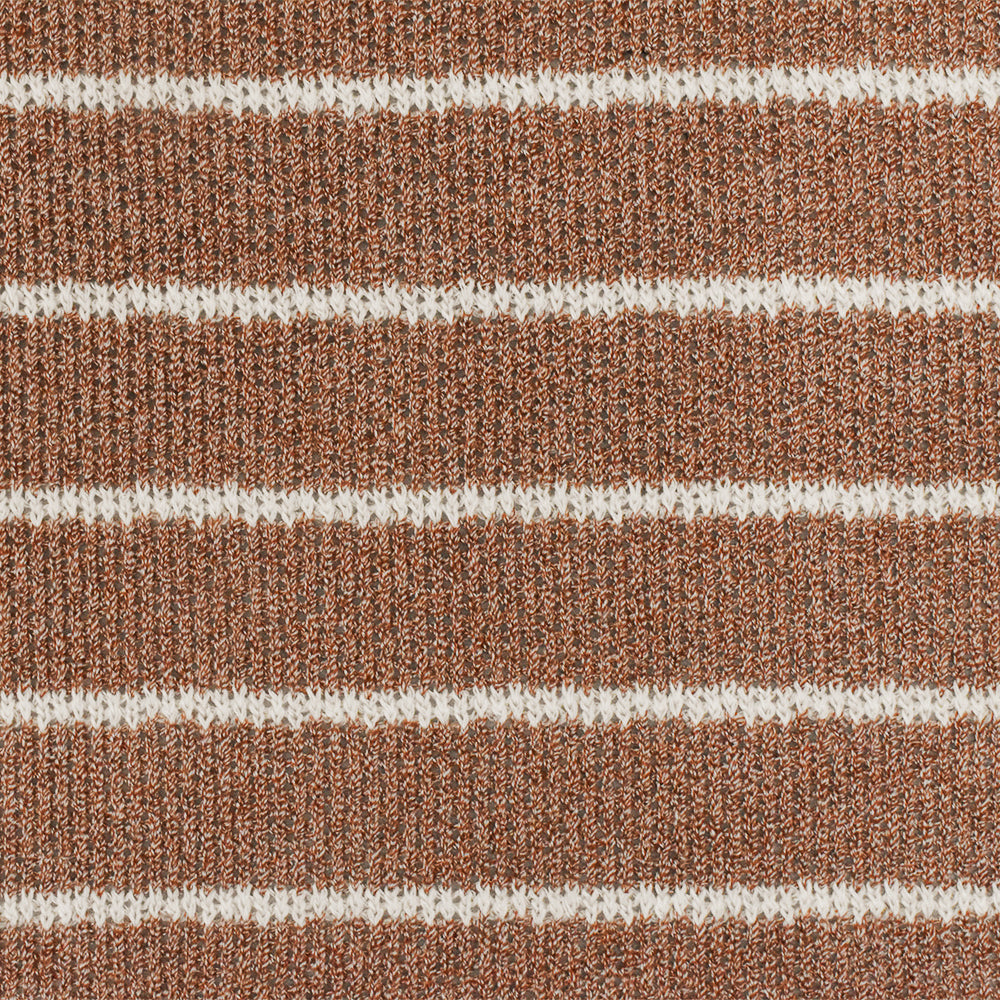 1 Yard Spicy Brown & White Jersey Knit, Lightweight, Matte, Semi Sheer Stretch Fabric for Apparel 53" Width