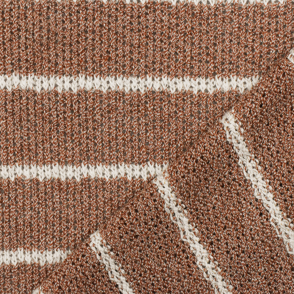 1 Yard Spicy Brown & White Jersey Knit, Lightweight, Matte, Semi Sheer Stretch Fabric for Apparel 53" Width