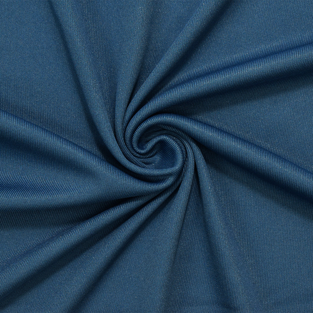 1 Yard Blue Polyester Spandex Solid Interlock Knit Fabric 60 Inches Width
