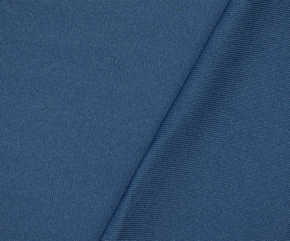 1 Yard Blue Polyester Spandex Solid Interlock Knit Fabric 60 Inches Width
