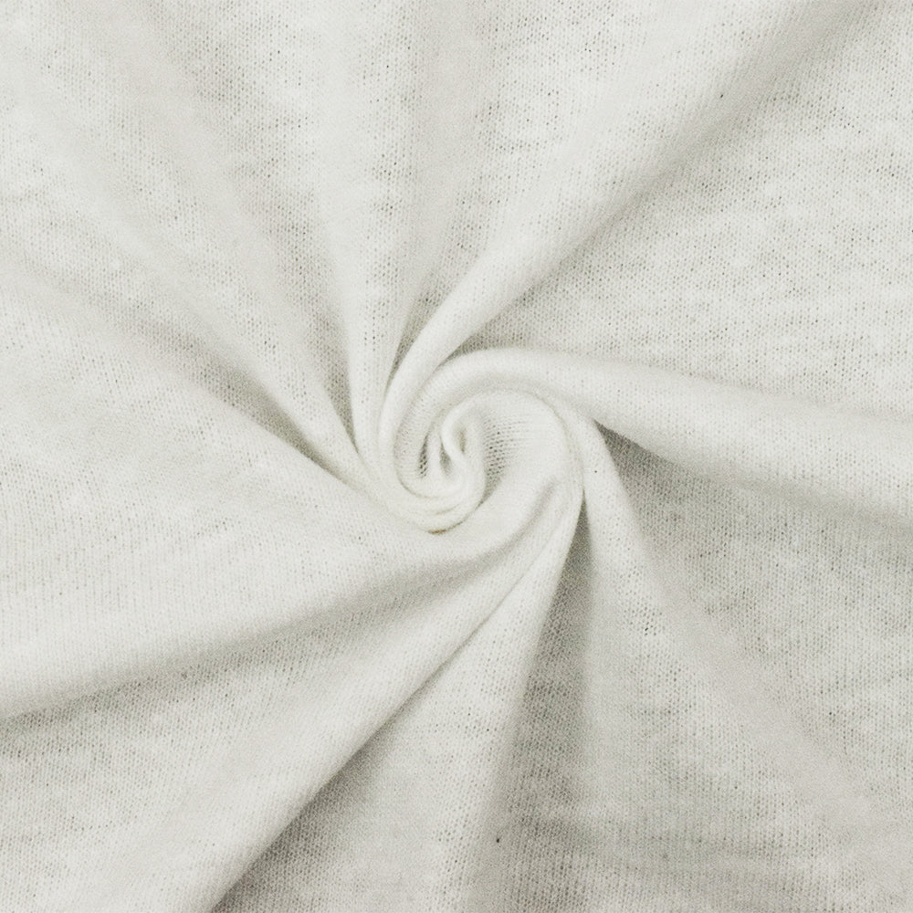 1 Yard Wind Ivory Jersey Knit Soft Slub Texture Poly Cotton Stretch Fabric , 65" Wide