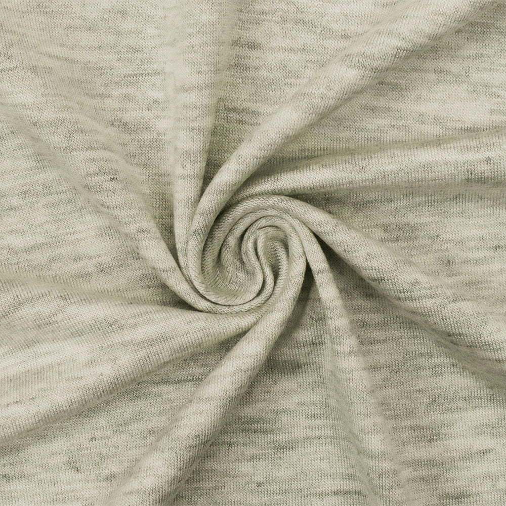 1 Yard Old Ivory Gray Slub Knit Rayon Blend for Dresses & Basic Tees , 61 Inches Wide