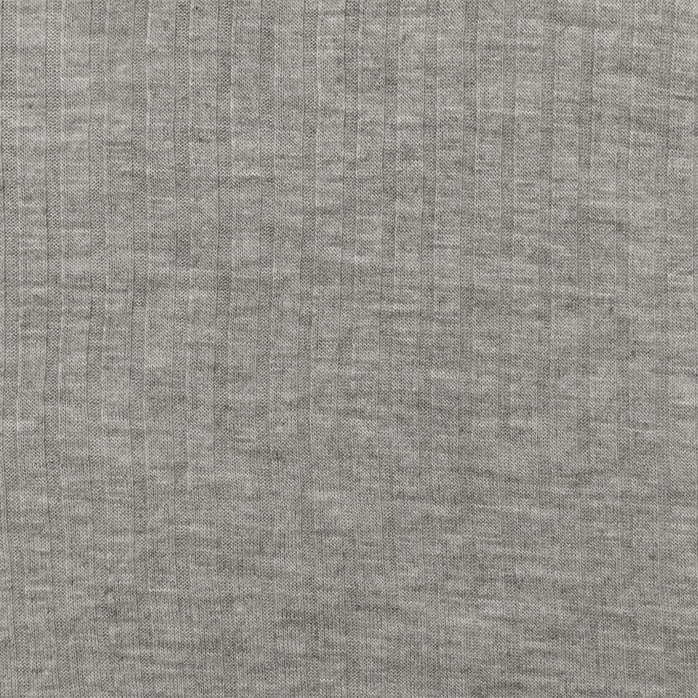 1 Yard Heather Simple Gray Rib Knit Lightweight, Opaque, Soft Hand Ideal for Apparel, 62" Wide