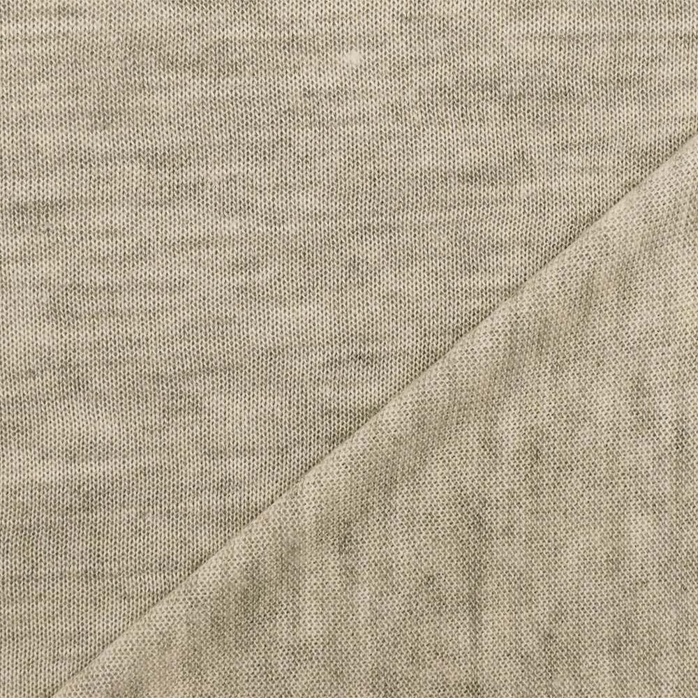 1 Yard Slightly Beige Gray Ivory Slub Stretch Rayon Jersey Knit Fabric 59 Inches