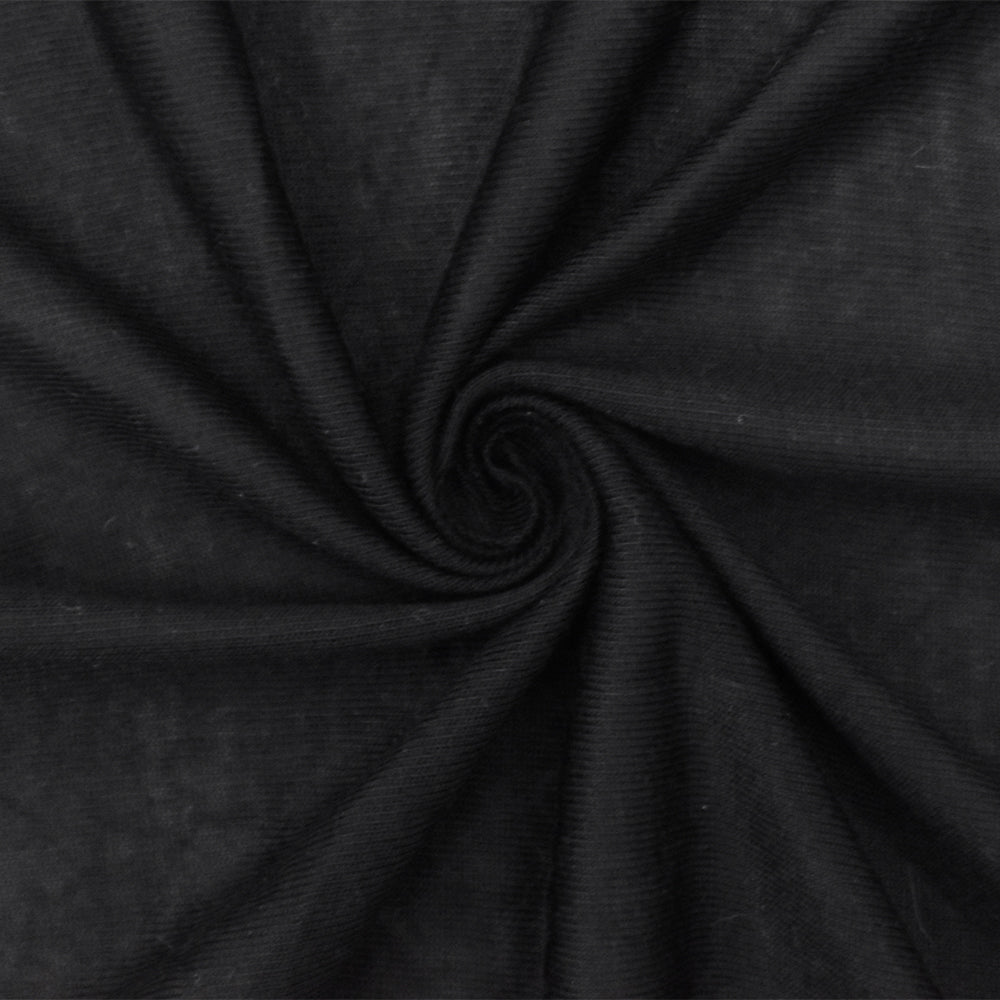 1 Yard Casino Black Solid Stretch Rayon Tissue Jersey Knit Fabric 58 Inches