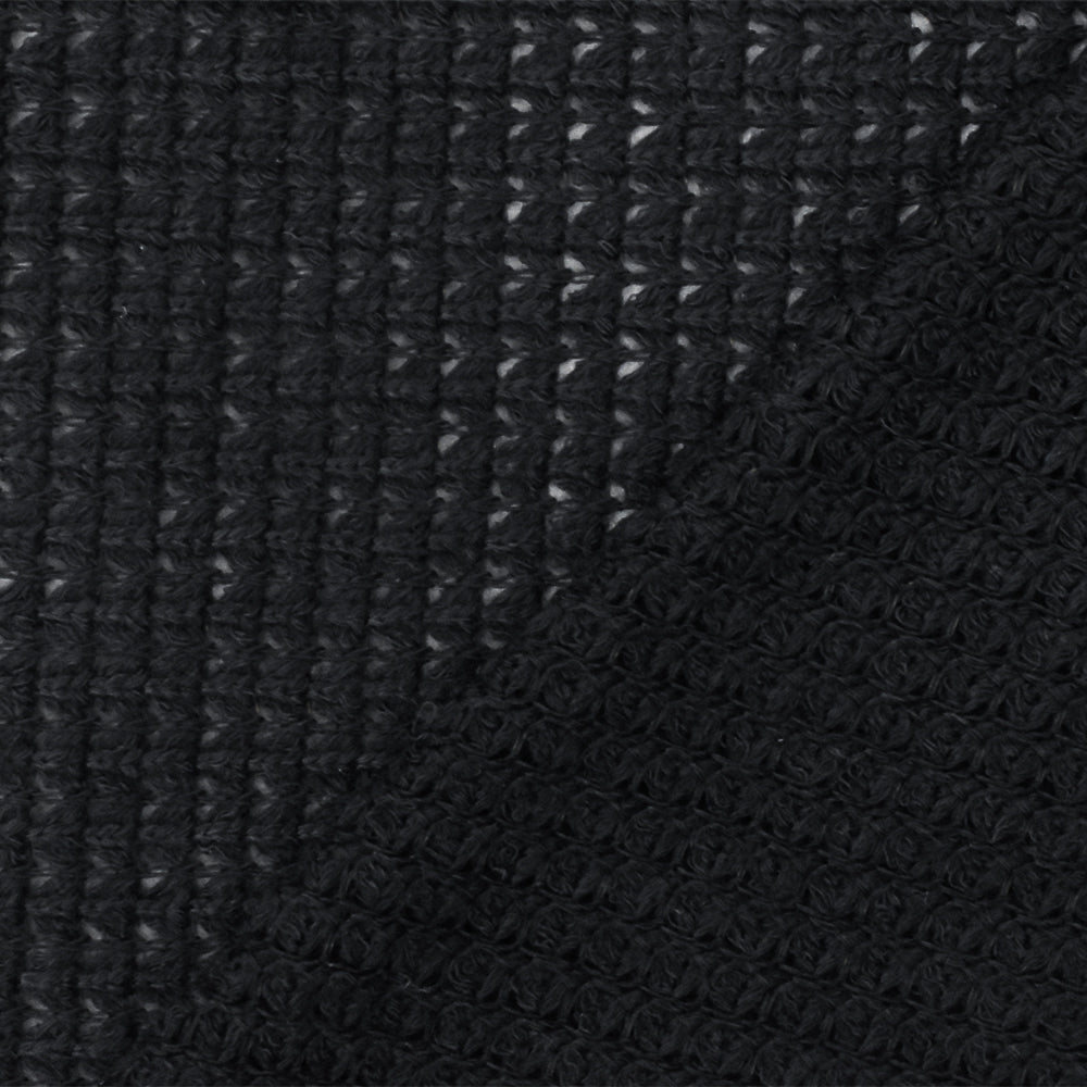 1 Yard Black Solid Stretch Poly Blend Thermal Sweater Knit Fabric 58" Width
