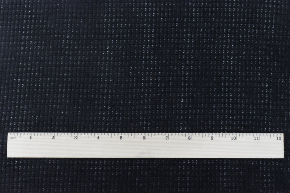 1 Yard Black Solid Stretch Poly Blend Thermal Sweater Knit Fabric 58" Width