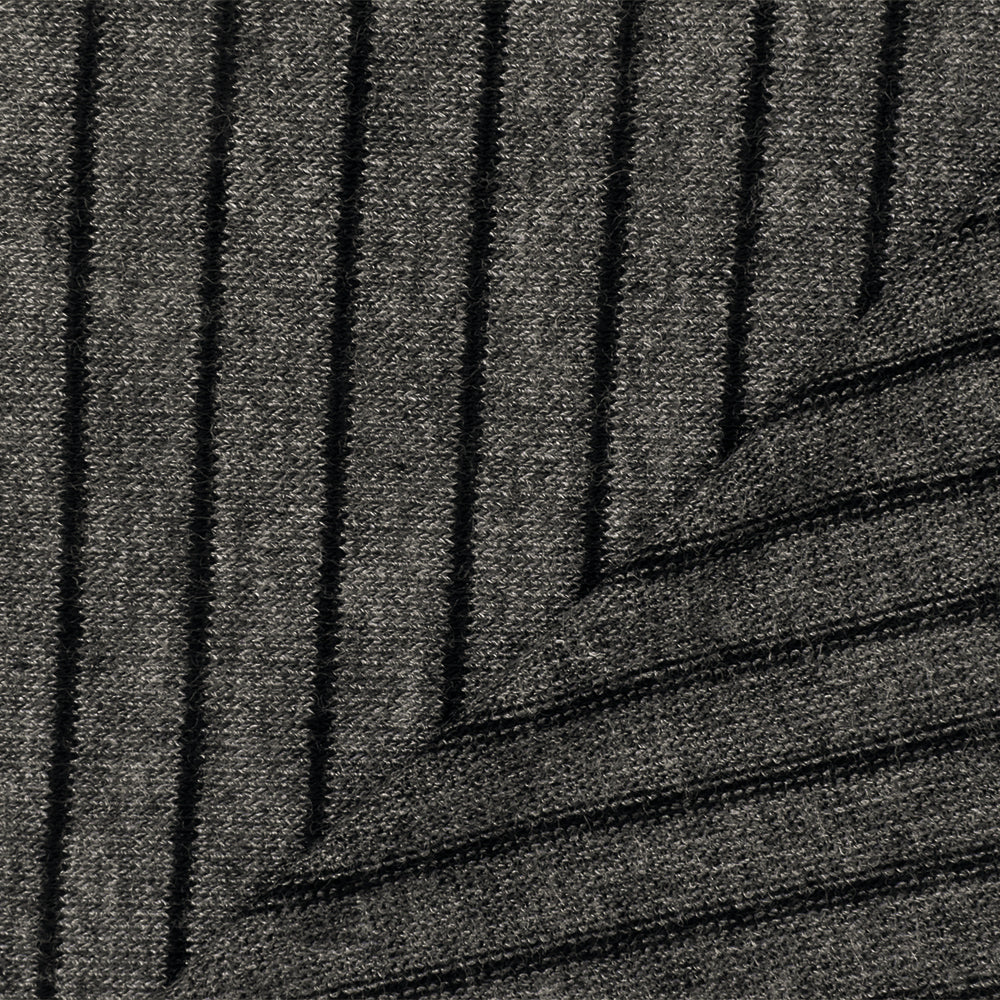 1 Yard Dark Gray & Black Stripe Jersey, Soft Poly Spandex Knit, 59" Wide