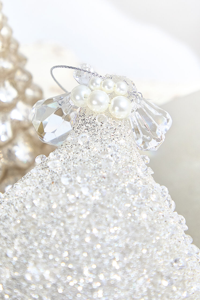 Snow Speckled Glass Ornament