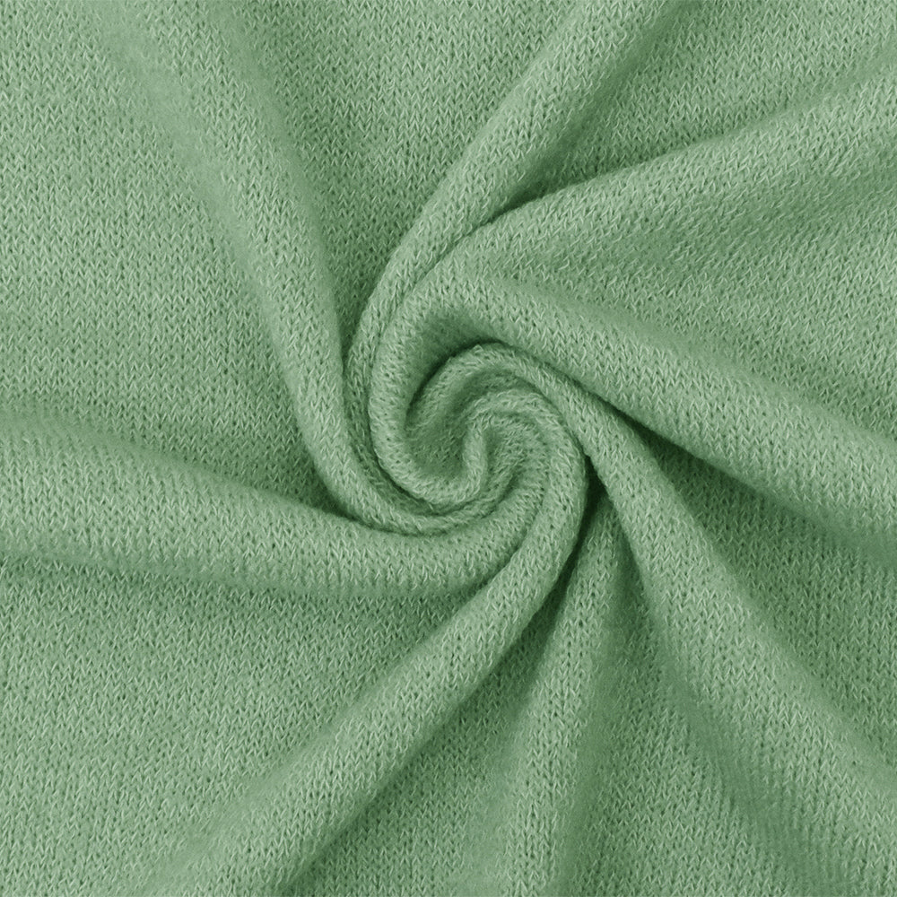 1 Yard Sugar Cream Green White Textured Stretch Polyester Jersey Knit Fabric 59 Inches Width