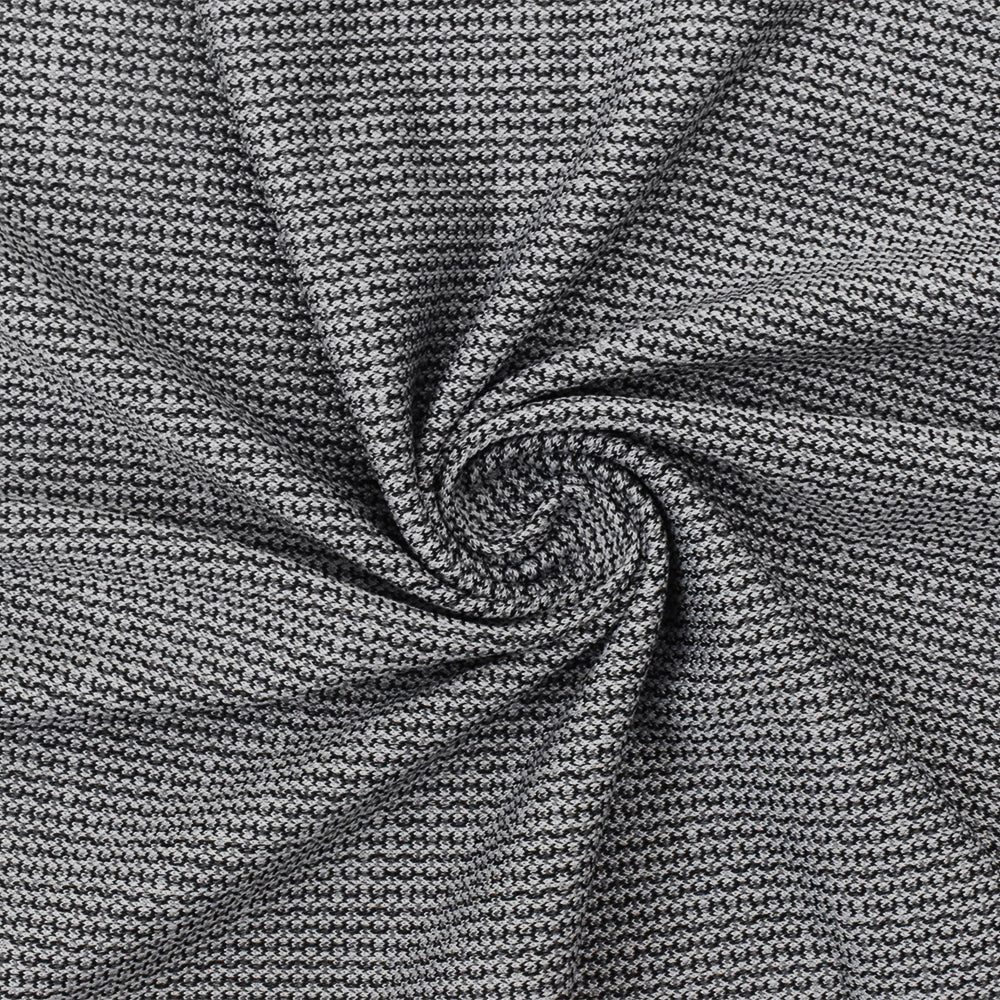 1 Yard Classic Black & Gray Textured Jersey Soft Stretch Poly Knit for Dancewear & Dresses, 59" Wide