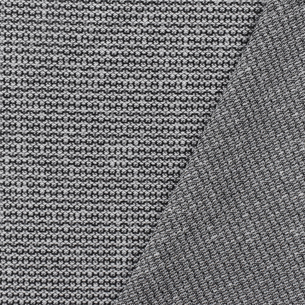 1 Yard Classic Black & Gray Textured Jersey Soft Stretch Poly Knit for Dancewear & Dresses, 59" Wide