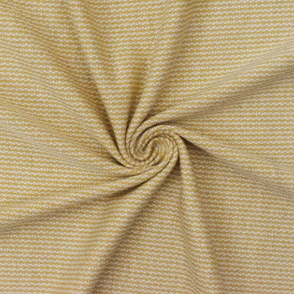 1 Yard Earth Yellow & White Textured Stripe Stretch Jersey Knit Fabric for Activewear, 60" Wide