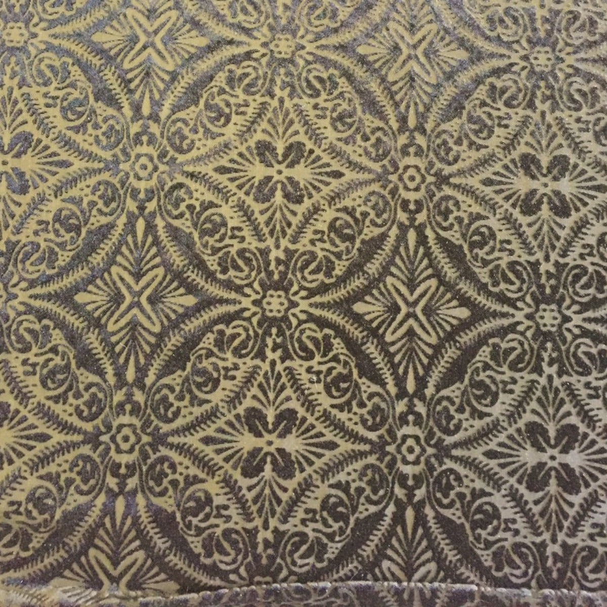Lili Damask Burnout Stretch Velvet Fabric - Damask Burnout, 58" Width (1 Yard)
