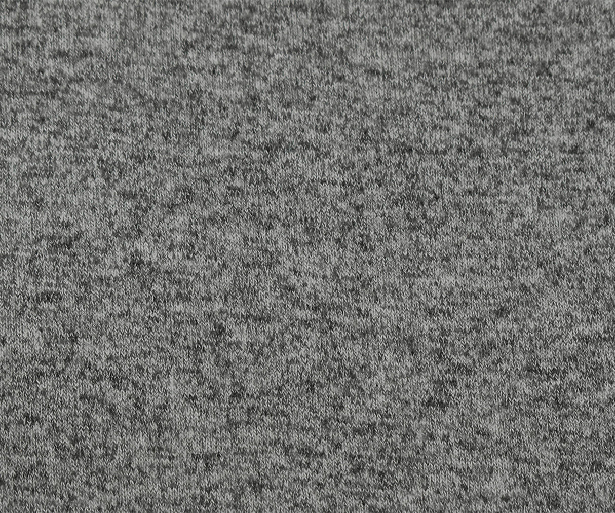 1 Yard Heather Black White Cotton Brushed Back Hacci Jersey Knit Fabric For Apparel Crafts 56 Inches Width