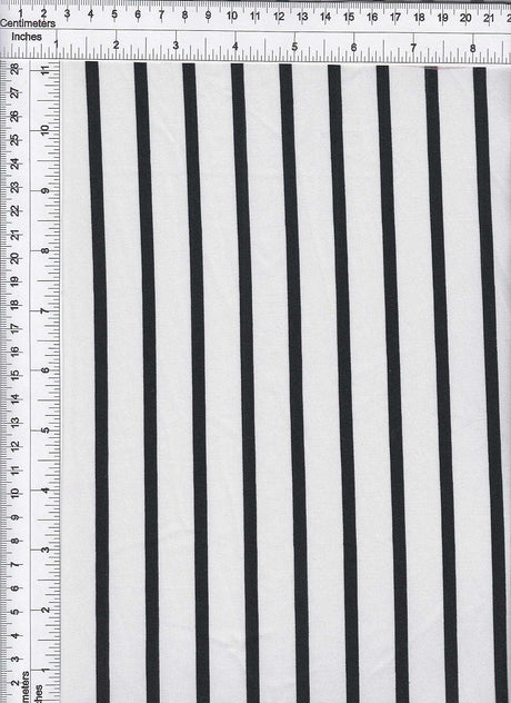 1 Yard DTY Vertical Stripe Print Knit Fabric, 58/60? Wide Polyester Spandex Blend
