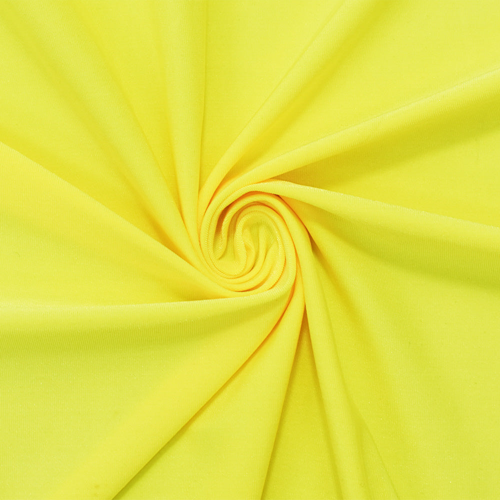 1 Yard Yellow Polyester Spandex Stretch Activewear Knit Fabric 58 Inches Wide