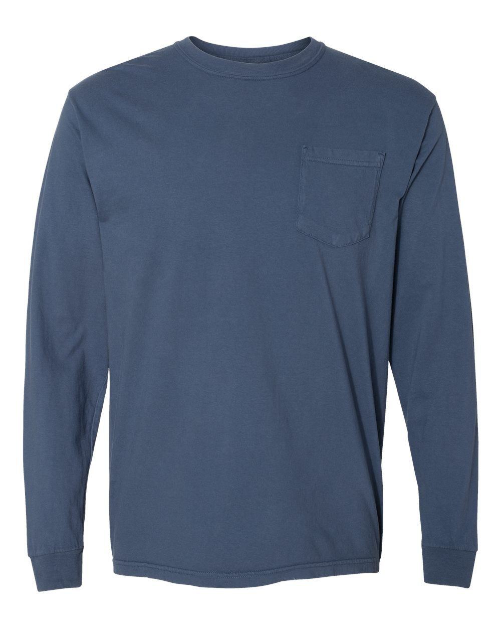 Comfort Colors® Garment-Dyed Heavyweight Crewneck Long Sleeve Pocket T-Shirt