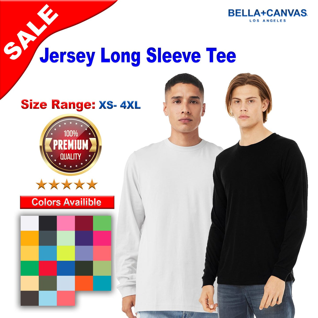 BELLA + CANVAS® Unisex Jersey Crewneck Long Sleeve Tee