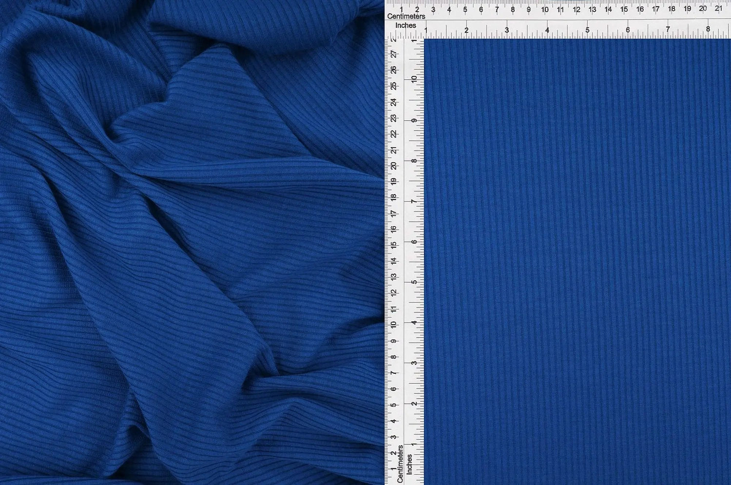 1 Yard 4x2 Rib Solid Knit Fabric, 52/54'' Wide Polyester Rayon Spandex Blend
