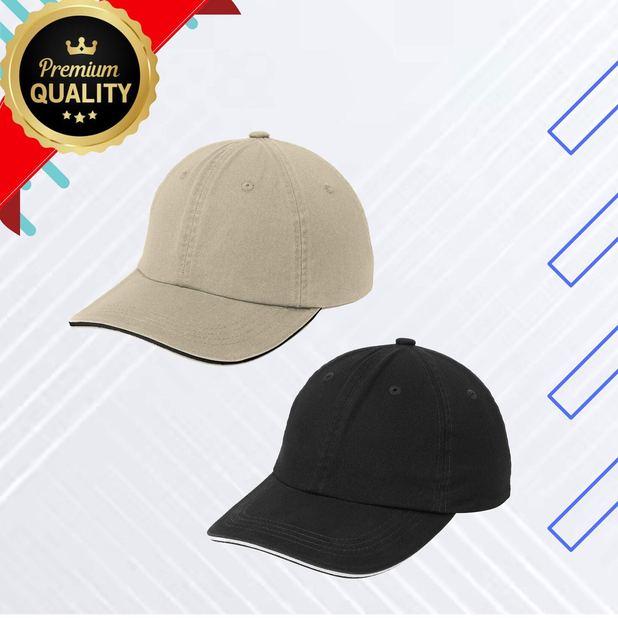 Port Authority® Sandwich Bill Cap with Striped Closure