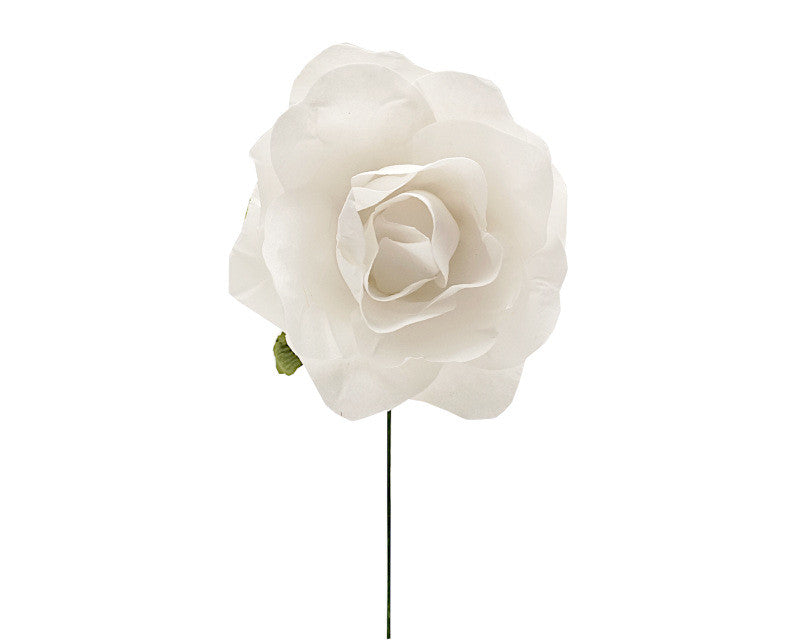 2" White Big Rose Paper Craft Flowers - Pack of 12