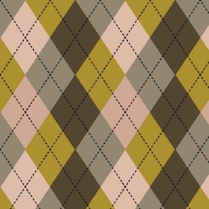 Printed Spandex Argyle Stitching Fabric