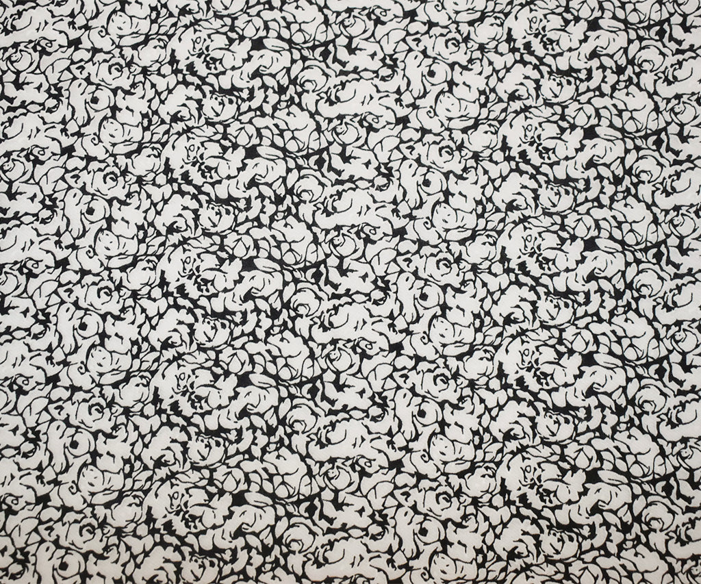 1 Yard Black White Semi Sheer Abstract Printed Jersey Knit Fabric Horizontal Bias Stretch 58 Inches Wide