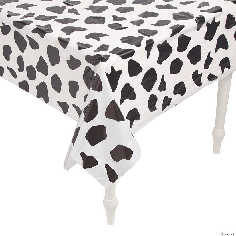 40" x 100 ft. Cow Print Plastic Tablecloth Roll