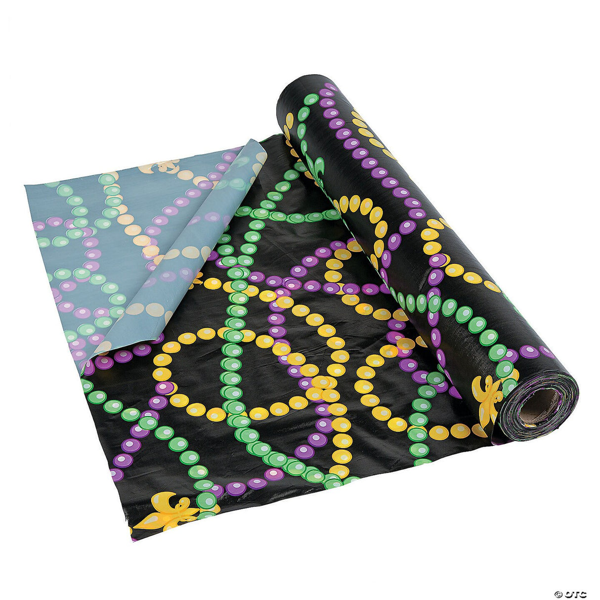 Mardi Gras Beads Plastic Tablecloth Roll 40" x 100 ft.