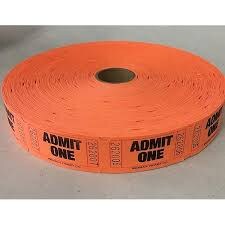 Orange Coupon Double Roll Tickets Bulk 12000 Pc.